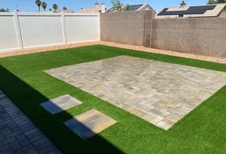 artificial turf paver installation rocknblocklandscape