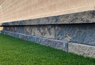 retaining wall rock n block landscape